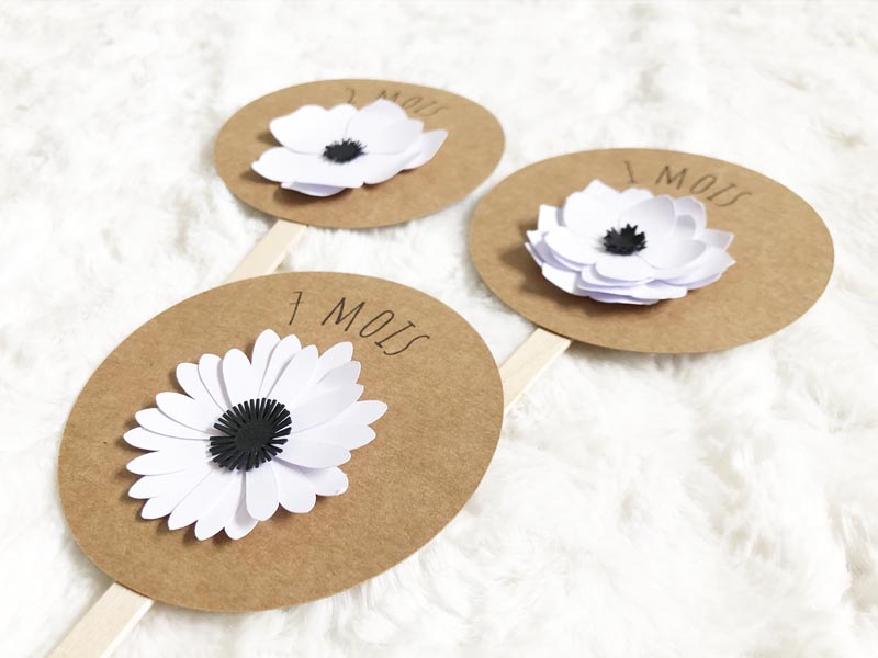 Carte étape bébé Thème fleurs, Cadeau Fleurs – Omade